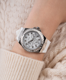 Guess Venus Diamonds White Dial White Rubber Strap Watch for Women - GW0118L3