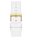 Guess Venus Diamonds White Dial White Rubber Strap Watch for Women - GW0118L5