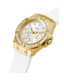 Guess Venus Diamonds White Dial White Rubber Strap Watch for Women - GW0118L5