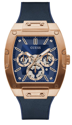 Guess Phoenix Multifunction Blue Dial Blue Rubber Strap Watch for Men - GW0202G4