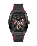 Guess Phoenix Multifunction Black Dial Black & Red Rubber Strap Watch for Men - GW0202G7