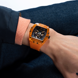 Guess Phoenix Multifunction Black Dial Orange Rubber Strap Watch For Men - GW0203G10