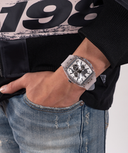 Guess Phoenix Multi Function Silver Dial White Rubber Strap Watch for Men - GW0203G1