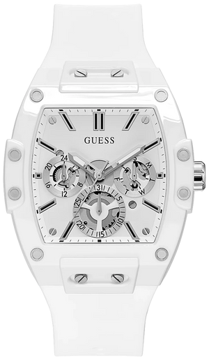 Guess Phoenix Multifunction White Dial White Rubber Strap Watch for Men - GW0203G2