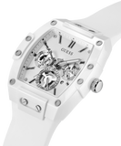 Guess Phoenix Multifunction White Dial White Rubber Strap Watch for Men - GW0203G2