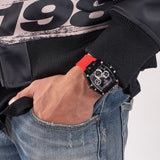 Guess Phoenix Multifunction Black Dial Red Rubber Strap Watch for Men - GW0203G4