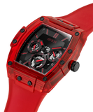 Guess Phoenix Multifunction Black Dial Red Rubber Strap Watch for Men - GW0203G5