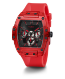 Guess Phoenix Multifunction Black Dial Red Rubber Strap Watch for Men - GW0203G5