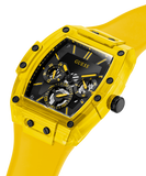 Guess Phoenix Multi Function Black Dial Yellow Rubber Strap Watch for Men - GW0203G6