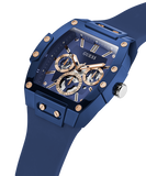 Guess Phoenix Multifunction Blue Dial Blue Rubber Strap Watch for Men - GW0203G7