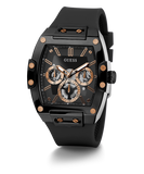 Guess Phoenix Multifunction Black Dial Black Silicone Strap Watch For Men - GW0203G8