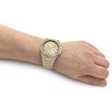 Guess Zeus Diamonds Gold Dial Gold Steel Strap Watch for Men - GW0209G2