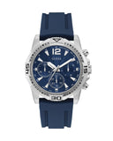 Guess Commander Blue Dial Blue Rubber Strap Watch for Men - GW0211G1