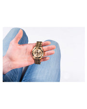 Guess Continental Gold Dial Gold Steel Strap Watch For Men - GW0260G4