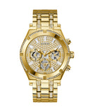 Guess Continental Diamonds Gold Dial Gold Steel Strap Watch for Men - GW0261G2