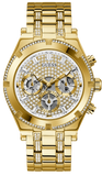 Guess Continental Diamonds Gold Dial Gold Steel Strap Watch for Men - GW0261G2