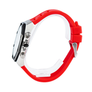 Guess Momentum Black Dial Red Rubber Strap Watch for Men - GW0263G3