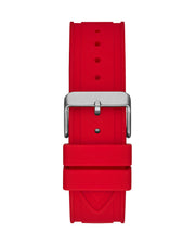 Guess Momentum Black Dial Red Rubber Strap Watch for Men - GW0263G3