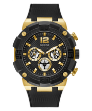 Guess Navigator Chronograph Black Dial Black Rubber Strap Watch for Men - GW0264G3