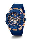 Guess Navigator Chronograph Blue Dial Blue Rubber Strap Watch for Men - GW0264G4