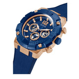 Guess Navigator Chronograph Blue Dial Blue Rubber Strap Watch for Men - GW0264G4