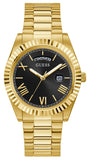 Guess Connoisseur Black Dial Gold Steel Strap Watch for Men - GW0265G3