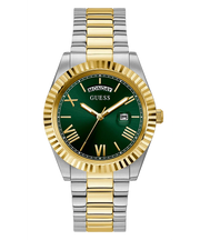 Guess Connoisseur Green Dial Two Tone Steel Strap Watch for Men - GW0265G8