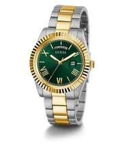 Guess Connoisseur Green Dial Two Tone Steel Strap Watch for Men - GW0265G8