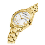 Guess Luna White Dial Gold Steel Strap Watch for Women - GW0308L2