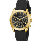 Guess Eclipse Multi Function Black Dial Black Rubber Strap Watch for Women - GW0315L1