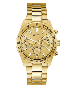 Guess Analog Chronograph Gold Dial Gold Steel Strap Watch for Men - GW0329G3