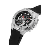 Guess Third Grear Multi Function Black Dial Black Rubber Strap Watch for Men- GW0334G1