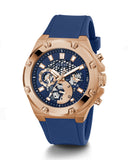 Guess Third Gear Analog Blue Dial Blue Rubber Strap Watch for Men - GW0334G3