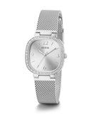 Guess Tapestry Diamonds Silver Dial Silver Mesh Bracelet Watch for Women - GW0354L1