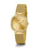 Guess Tapestry Diamonds Gold Dial Gold Mesh Bracelet Watch for Women - GW0354L2