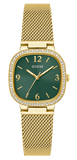 Guess Quartz Green Dial Gold Mesh Strap Watch For Women - GW0354L5