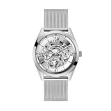 Guess Tailor Multifunction Silver Dial Silver Mesh Bracelet Watch for Men - GW0368G1