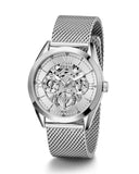 Guess Tailor Multifunction Silver Dial Silver Mesh Bracelet Watch for Men - GW0368G1