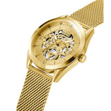 Guess Tailor Multifunction Gold Dial Gold Mesh Bracelet Watch for Men - GW0368G2