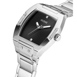 Guess Phoenix Black Dial Silver Steel Strap Watch for Men - GW0387G1