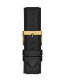 Guess Tailor Gold Dial Black Leather Strap Watch for Men - GW0389G2