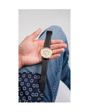 Guess Tailor Gold Dial Black Leather Strap Watch for Men - GW0389G2