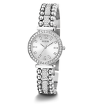 Guess Gala Diamonds Silver Dial Silver Steel Strap Watch for Women - GW0401L1