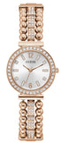 Guess Gala Diamonds Silver Dial Gold Steel Strap Watch for Women - GW0401L3