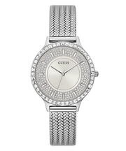 Guess Soiree Diamonds Silver Dial Silver Mesh Bracelet Watch for Women - GW0402L1