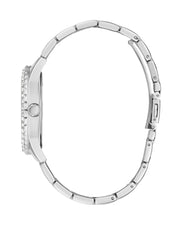 Guess Glitter Burst Diamonds Blue Dial Silver Steel Strap Watch for Women - GW0405L1