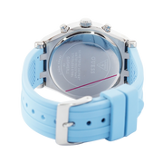Guess Heiress Diamonds Blue Dial Blue Rubber Strap Watch for Women - GW0407L1