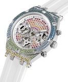 Guess Glitz Pride Limited Edition White Dial White Rubber Strap Watch for Women - GW0407L4