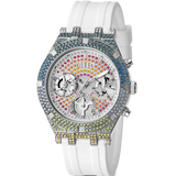 Guess Glitz Pride Limited Edition White Dial White Rubber Strap Watch for Women - GW0407L4