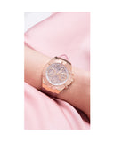 Guess Athena Rose Gold Dial Rose Gold Rubber Strap Watch for Women - GW0409L3